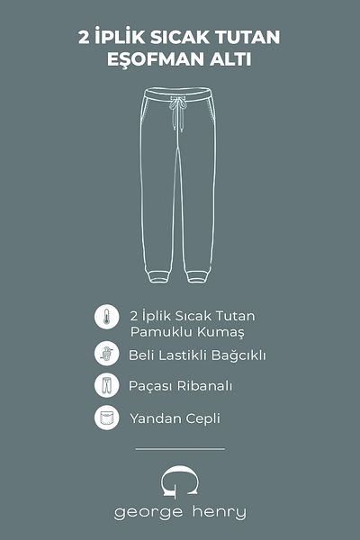 George Henry Bequeme Baumwoll-Jogginghose mit Standard-Passform und normaler Passform für Herren in Schwarz mit 2-Faden-Taschen