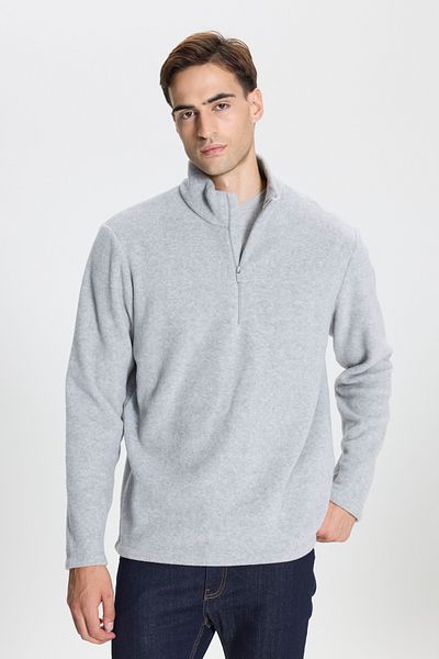 George Henry Anti-Pilling Anti-Pilling Bato Kragen Kältebeständig Herren Standard Fit Sweatshirt Fleece