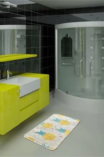 Chilai Home 40x60 cm Χαλί μπάνιου ανανά που πλένεται, αντιολισθητικό
