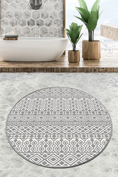 Chilai Home Παραγγελία Διάμετρος Μοκέτα Μπάνιου 100x100 εκ., Μοκέτα Μπάνιου, Χαλάκι Μπάνιου που πλένεται Djth