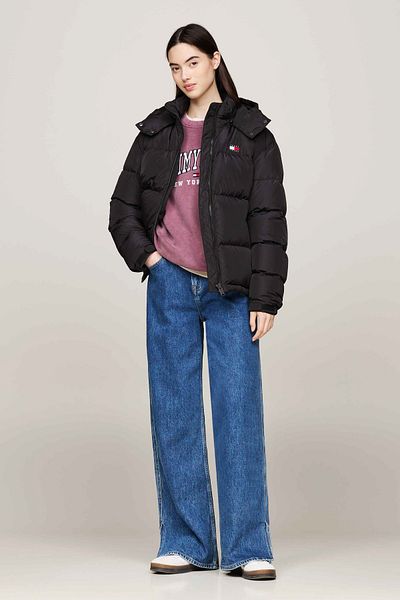 Tommy Jeans Tjw Alaska Puffer Ext - fekete női pufferkabát