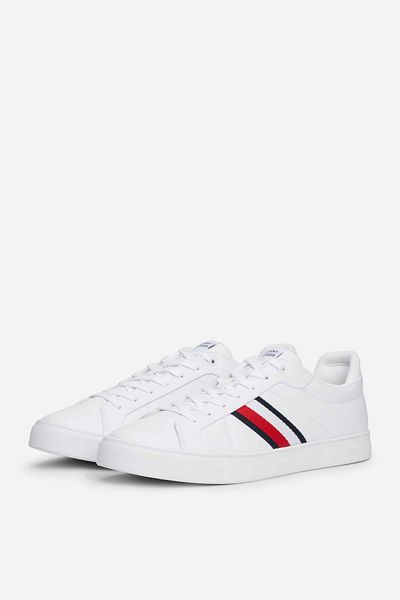 Tommy Hilfiger Bílé pánské tenisky Icon Court Lth Stripes