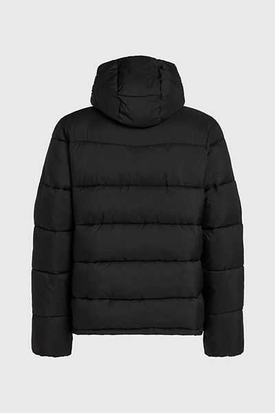 Calvin Klein Pánský kabát Calvin Klein – černý s kapucí, zipem a stylovým vzhledem