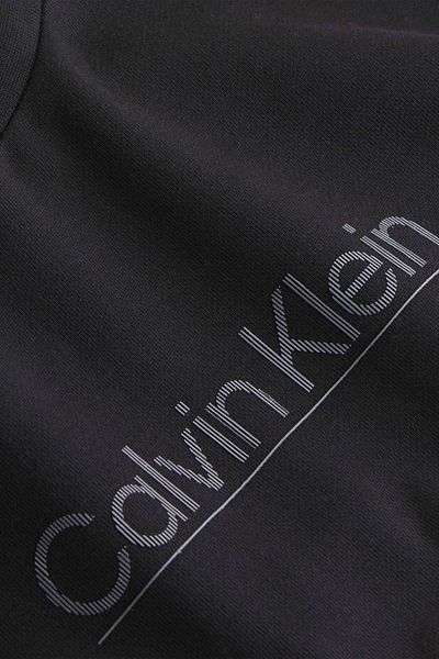 Calvin Klein Pánská černá mikina – dlouhý rukáv, výstřih, detail loga, běžné nošení K10K 113573 – beh