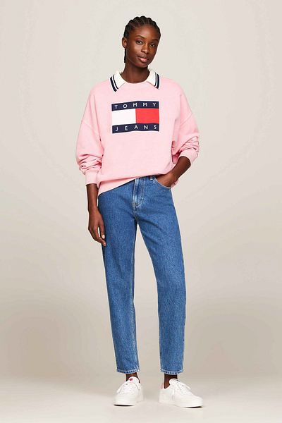 Tommy Hilfiger High Waist Narrow Leg Slim Fit Women's Denim Trousers - Light Blue, Cg4139 Co