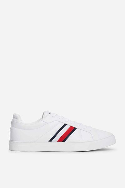 Tommy Hilfiger Bílé pánské tenisky Icon Court Lth Stripes