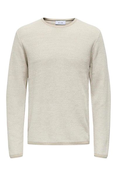 Only & Sons Onseric Reg 12 Struc Crew Knit - Silver Detailed Noos Silver Lining (14- 22029952 )