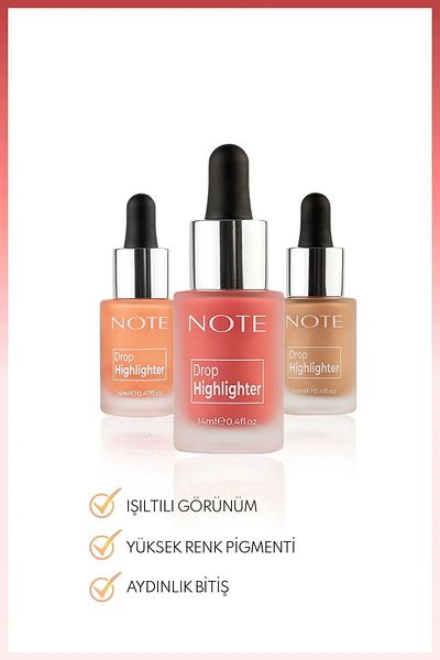 NOTE Drop Highlighter Shimmering Liquid Illuminator - 01 Pearl Rose