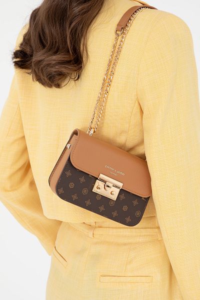 Pierre Cardin Γυναικεία τσάντα ώμου καφέ Monogram 05PC24K24105