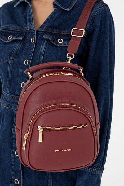 Pierre Cardin Dámský batoh Burgundy Print 05Po24K1876
