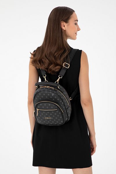Pierre Cardin Černý dámský batoh Monogram 05Po24K1876