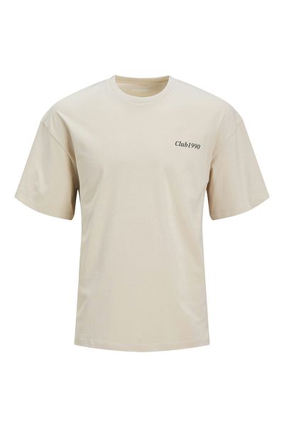 Jack & Jones Jjebradley Beige Graphic T-Shirt - O-Neck, Ss Model, Noos