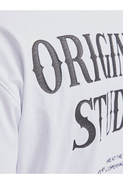Jack & Jones Joraustin Ecru Font Tee Ss C.N Styd Aw24 - 12277896
