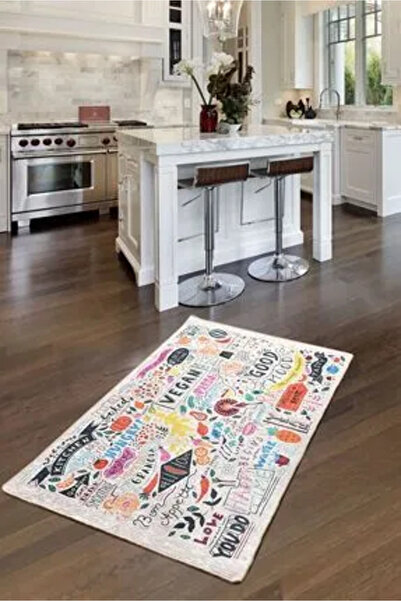 Chilai Home Vegan Mutfak Halısı, Kaymaz Taban , Yıkanabilir. Djth