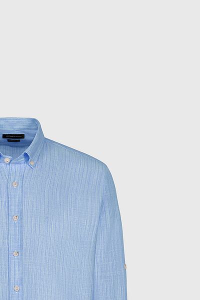 ALTINYILDIZ CLASSICS Comfort Fit Relaxed Fit Button-Down Collar Cotton Summer Shirt
