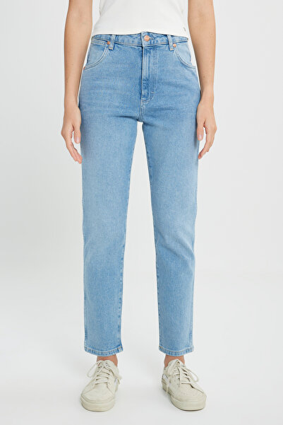WRANGLER High Waist Skinny Leg Light Blue Women's Denim Trousers W2HC3833O-Light Blue