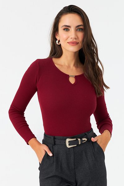 Cool & Sexy Burgunderrote Drop-Front-Bluse – Camisole GA100