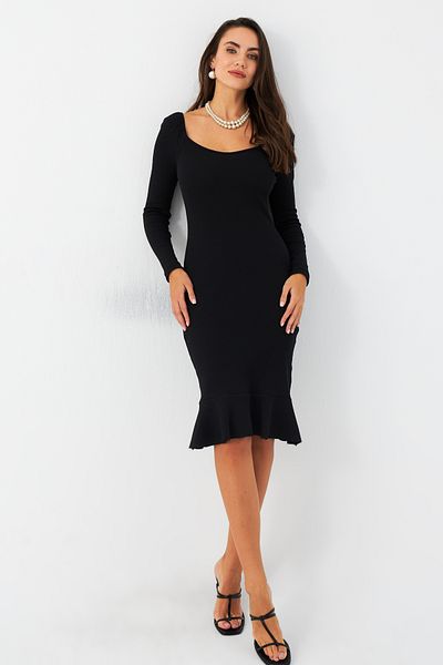 Cool & Sexy EY2976 - Rochie midi neagră pentru femei