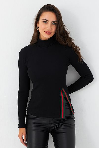 Cool & Sexy Bluză de damă pescar cu camisol cu dungi negre - TF32