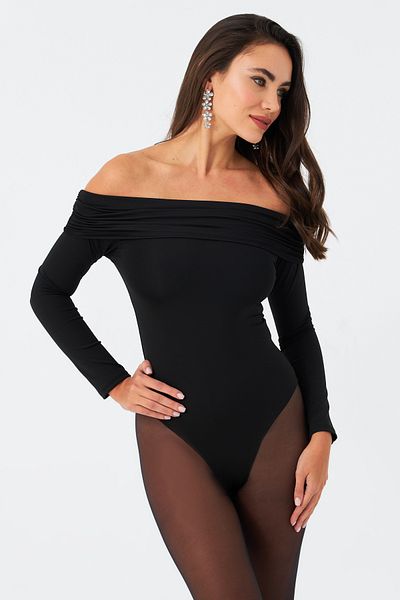Cool & Sexy Fekete Madonna galléros női body - Snap CG388