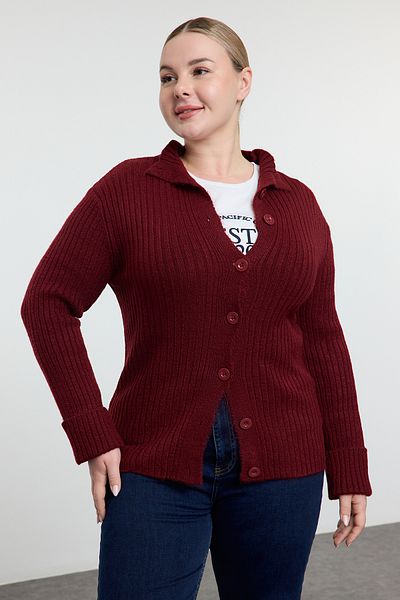 Plus size burgundy cardigan clearance