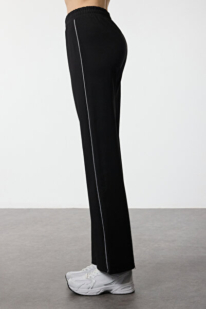 Trendyol Collection Μαύρο υφασμάτινο υποβρύχιο/σκούμπα Αθλητικό πλεκτό παντελόνι THMAW25EA00010