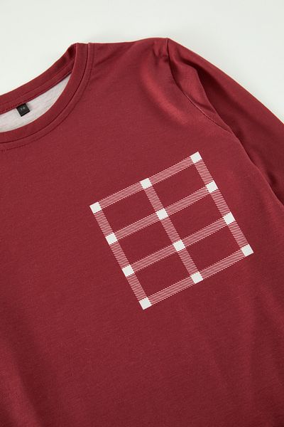 TRENDYOLKIDS Boy's Burgundy Plaid Pajamas Set - Tkdaw25Au00113