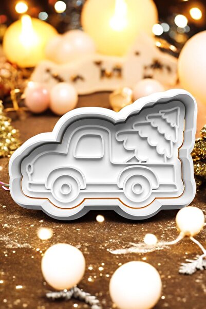 Hobist قالب كوكي لعربة رأس السنة الجديدة مع شجرة صنوبر وقالب لب السكر