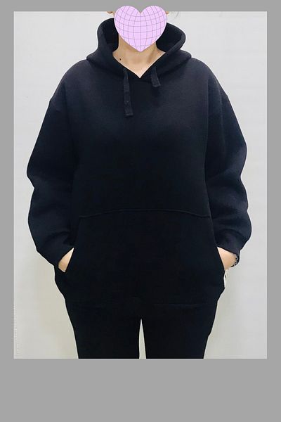 Nonno Kids Girls Korean Style Hooded Oversi?Ze Break Sweatshirt