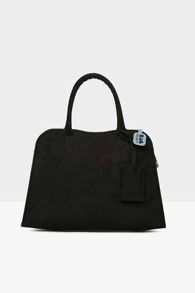 Bagmori Black Women's Dangle Detailed Suede Tote Bag m 000008561