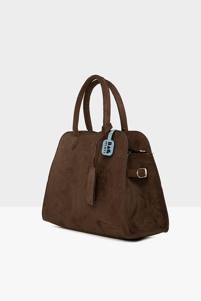 Bagmori Brown Women's Dangle Detailed Suede Tote Bag m 000008561