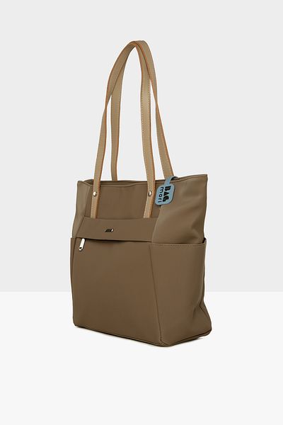 Bagmori Mink Women's Satin Tote Bag with Front Pocket m 000008506