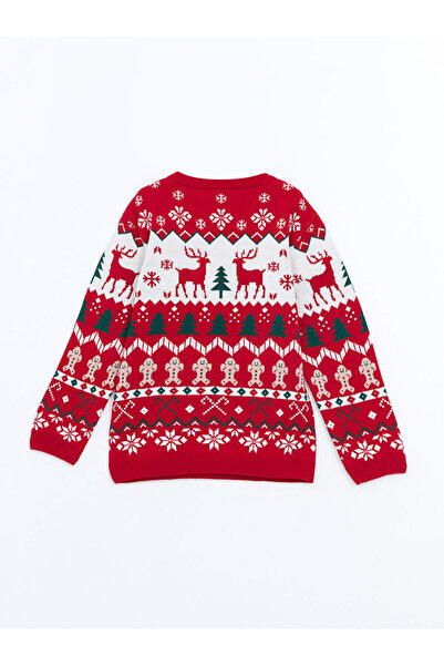 LC Waikiki LCW Kids Kırmızı Yılbaşı Temalı Erkek Çocuk Kazak