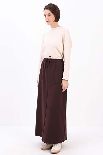 ALLDAY Kahve-İki Cepli Etek