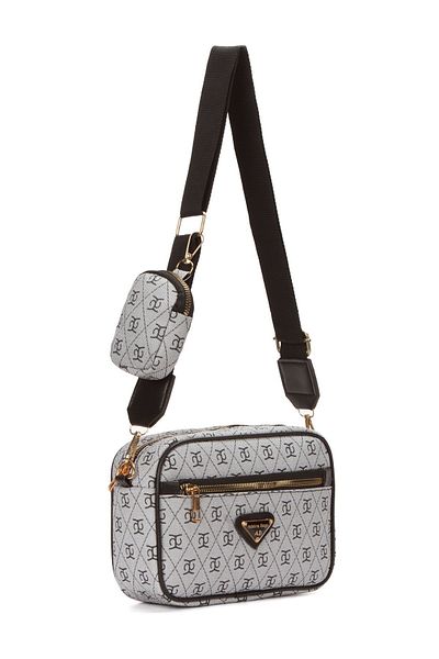 Adelina Bags Šedá crossbody taška přes rameno - dámská taška s peněženkou
