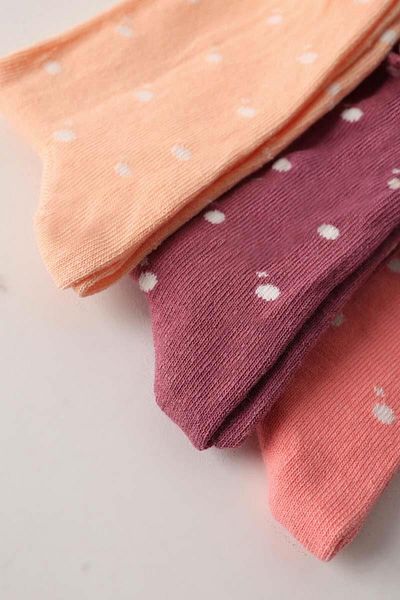 ALLDAY Claret Red-Palm-Orange 3-Piece Socks Set