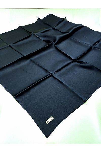 Belli Μεταξωτό φουλάρι Sura - Απλό Βαμμένο, 100% Navy Blue, Μοντέλο 02