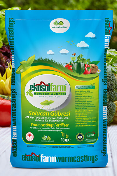 EkosolFarm Solucan Gübresi 10 Kg (20 LT) %25 Nem Oranı Tüm Bitkilerde Kullanıma Uygun %100 Solucan Gübresi