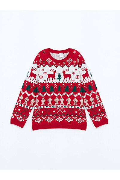 LC Waikiki LCW Kids Kırmızı Yılbaşı Temalı Erkek Çocuk Kazak