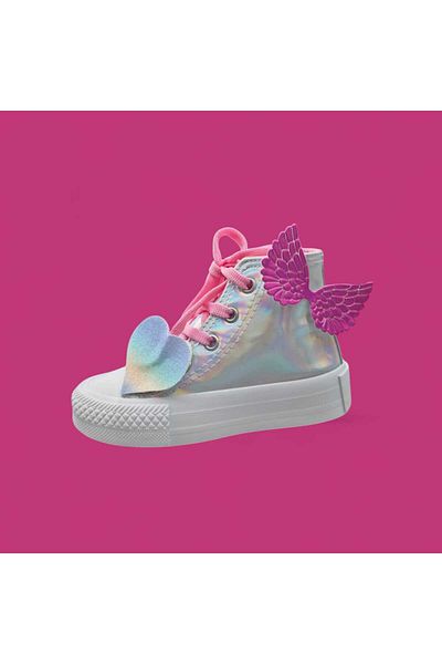 archiepet pantofort sport pentru fete cu hologramă cu dantelă roz cu detaliu inimă cu model fluture