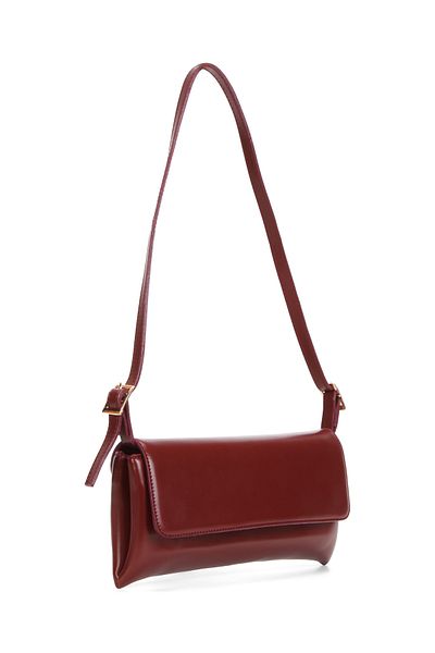 Adelina Bags Women's Covered Burgundy Baguette Bag