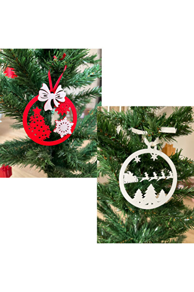 Çilek Ren Geyik ve Ağaç Temalı Yılbaşı Süsü 2'li Paket