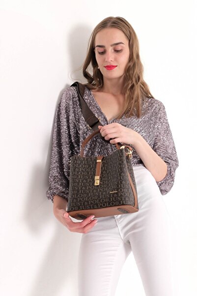 Just Polo Daily Taba Monogram Printed Shoulder Bag