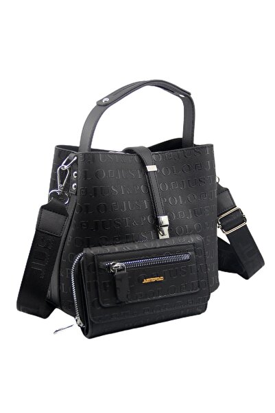 Just Polo Elegant Black Shoulder and Hand Bag Medium Size