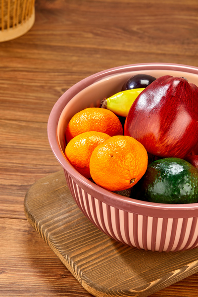 Milenay 3.6Lt Large Size Set of Two - Striped Modern Design Fruit, Vegetable and Salad Bowl