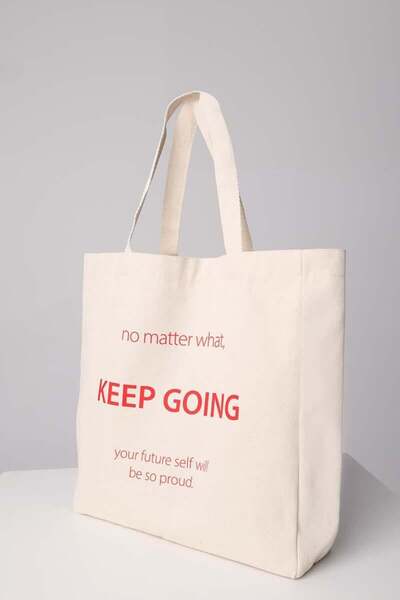 ALLDAY Kırmızı Baskılı Bez Çanta