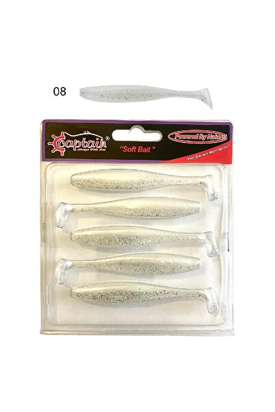 CAPTAIN Shad Tail Soft 10cm 4.7gr Levrek Silikonu 5li Paket Suni Silikon Yem ...