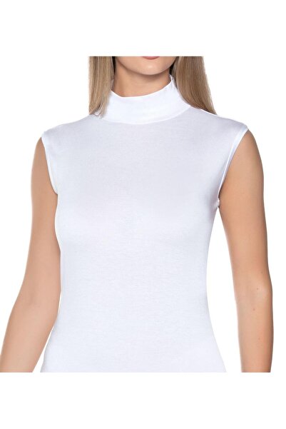 YILDIZ 2295 ЖІНОЧИЙ ЛІКРАЛЬНИЙ ТОП З НУЛЬОВИМИ РУКАВАМИ І РИБАЛЬСЬКИМ КОМИРОМ...