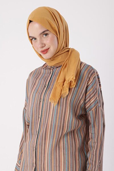 ALLDAY Hardal-Naturel Pamuk Şal