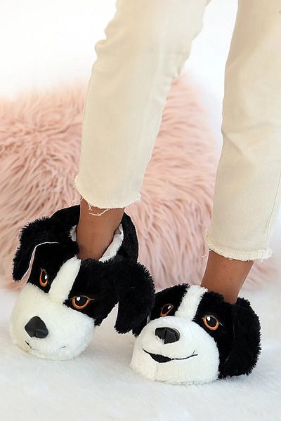 Everest Unisex Cute Plush Slippers - with Dog Figure